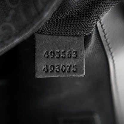 Gucci Soft GG Supreme Monogram Appia Calfskin Web Double Buckle Backpack Black 7 of 10