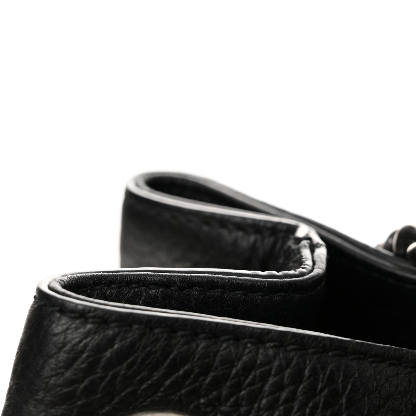 Pebbled Calfskin Studded Medium Soho Chain Shoulder Bag Black