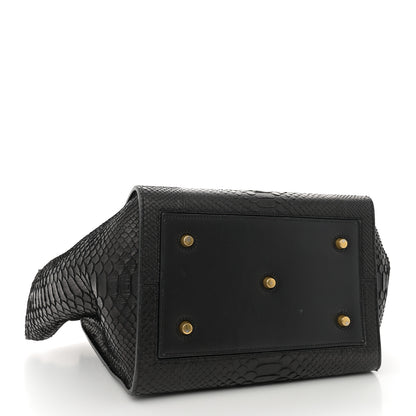 Celine Snakeskin Small Tie Knot Tote Black 4 of 13