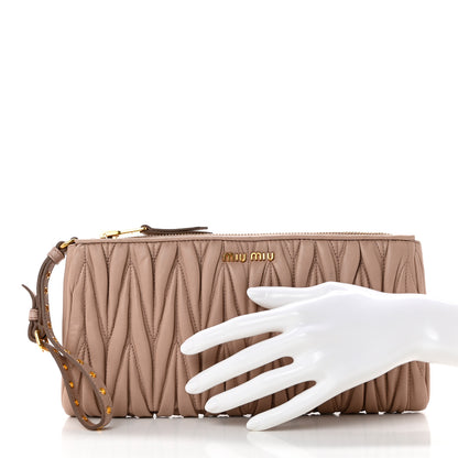 Miu Miu Nappa Matelasse Wristlet Cammeo 2 of 6