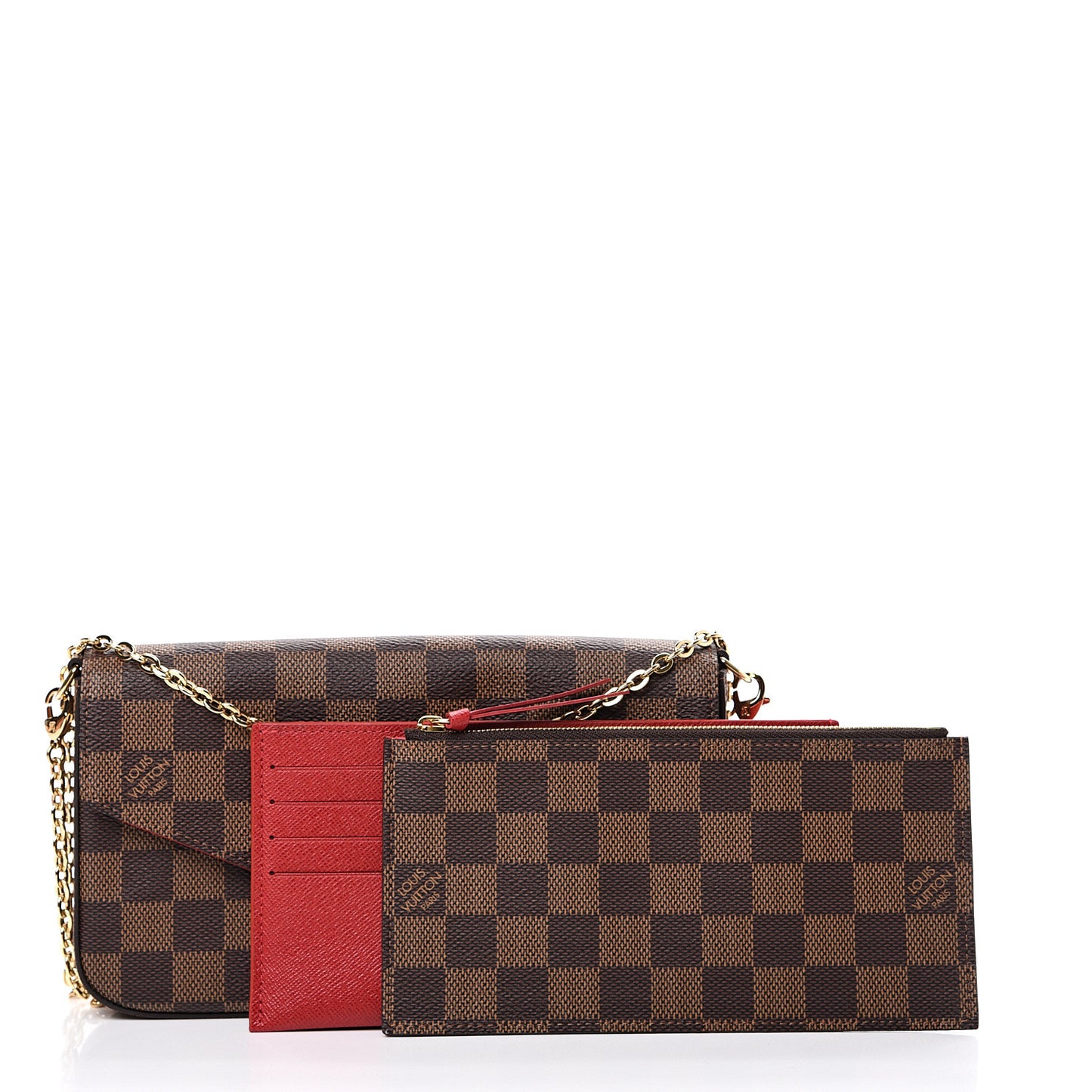 Damier Ebene Pochette Felicie Chain Wallet