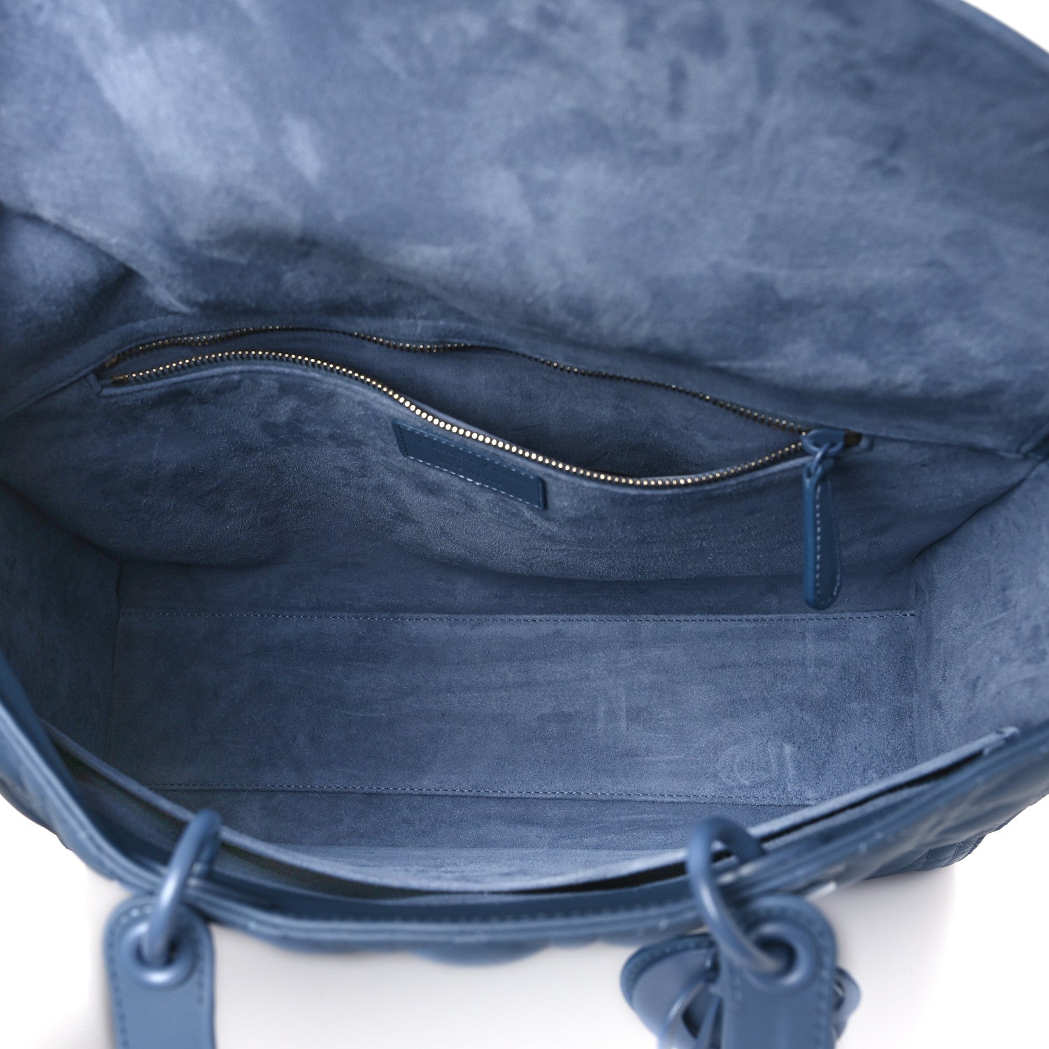 Christian Dior Ultra Matte Calfskin Cannage Large Lady Dior Denim Blue 5 of 10