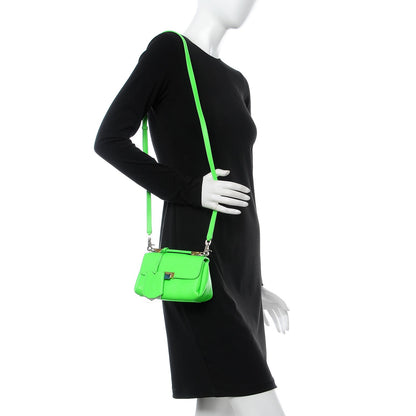 Balenciaga Grained Calfskin Le Dix Nano Soft Cartable Vert Fluo 2 of 7