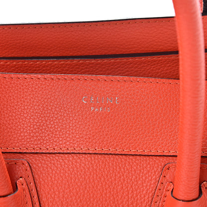 Celine Drummed Calfskin Mini Luggage Vermillion 6 of 12