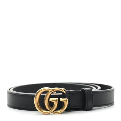 Gucci Calfskin Double G 20mm Belt 85 34 Black 1 of 5