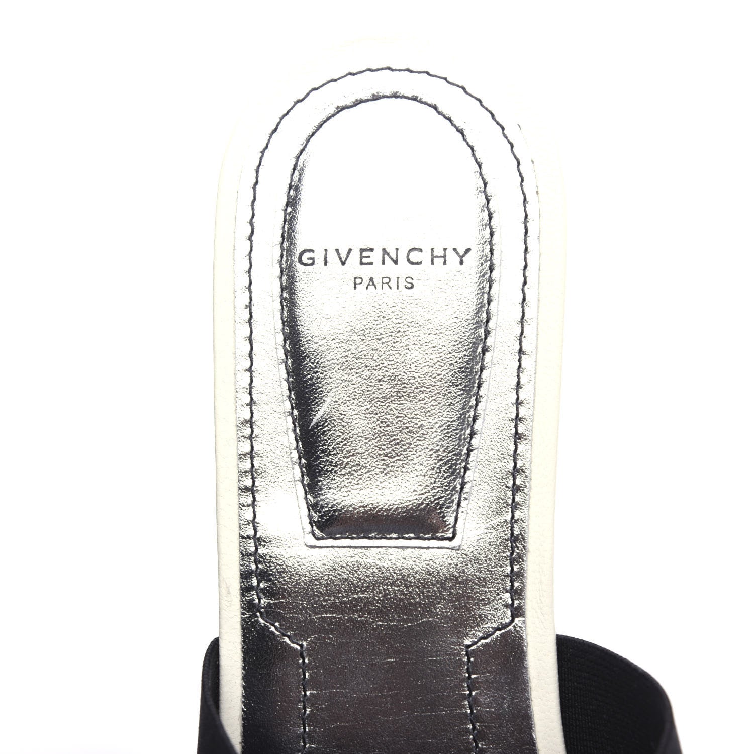 Givenchy Calfskin Bedford Logo Mule Slides 38.5 White Black 8 of 10