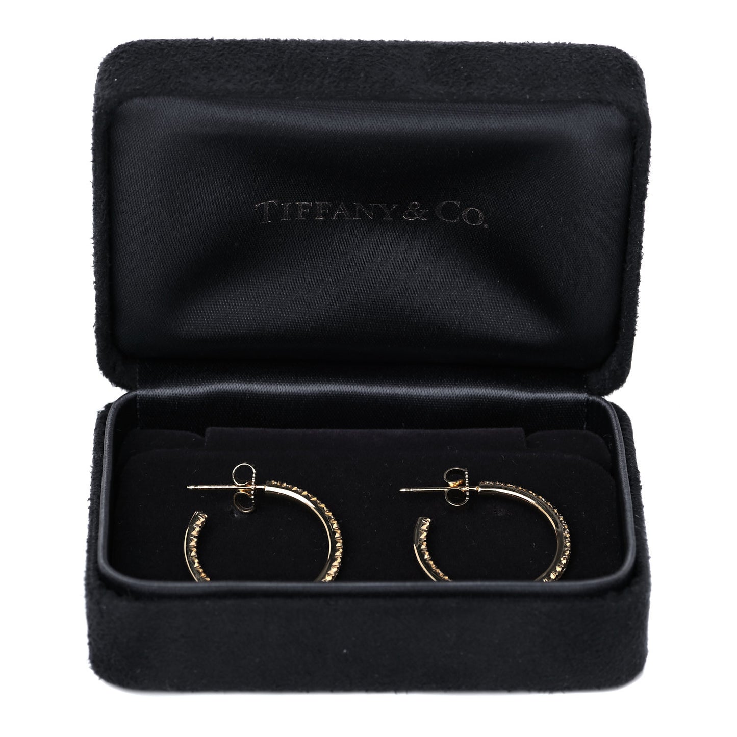 18K Yellow Gold Diamond Medium Metro Hoop Earrings