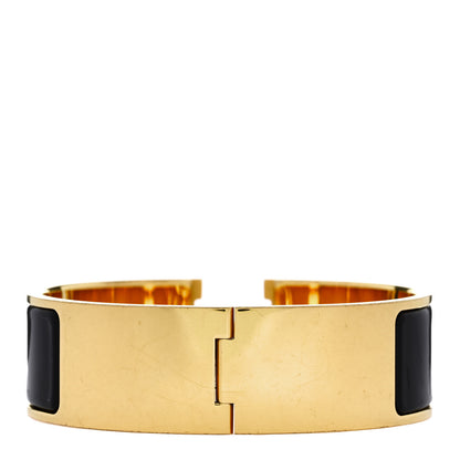 Hermes Enamel Wide Clic Clac H Bracelet GM Black 3 of 4