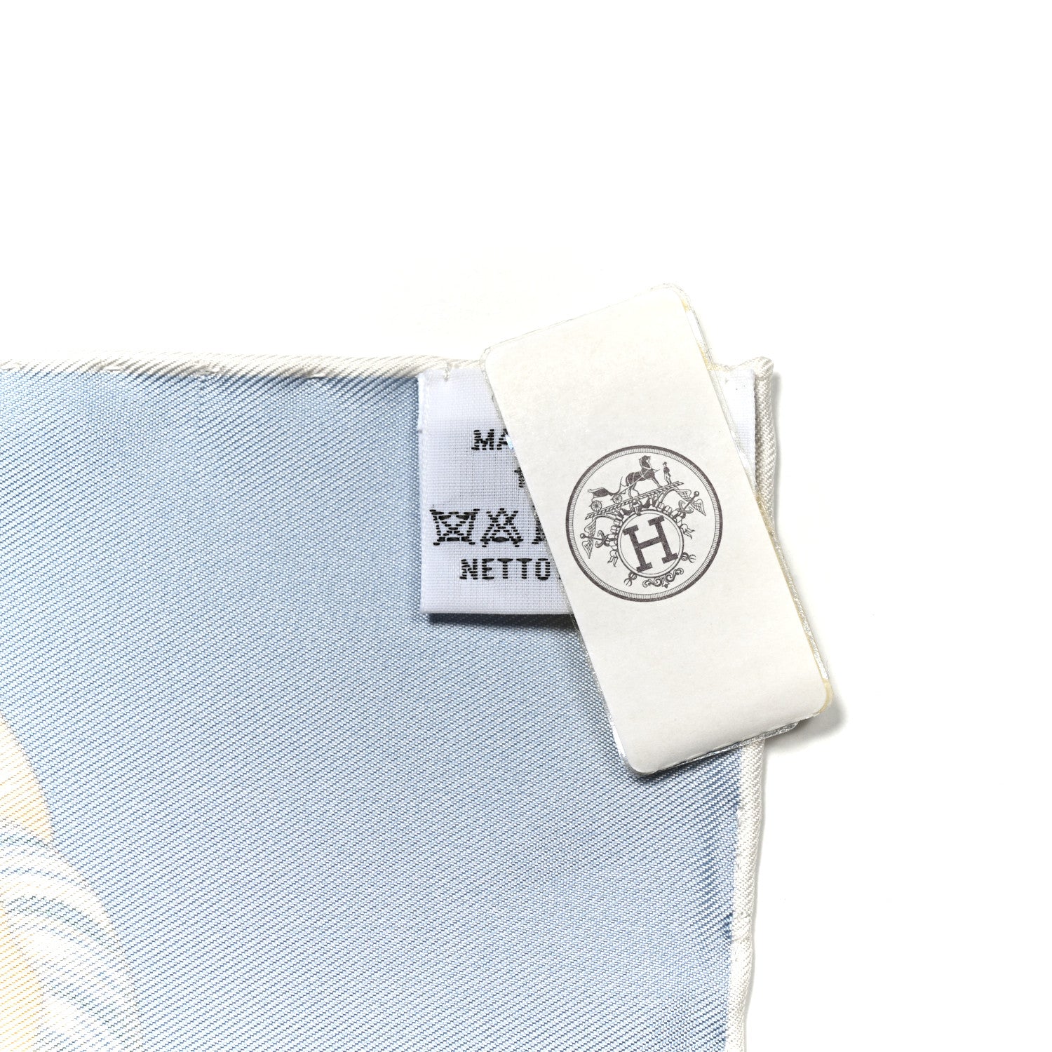 Hermes Silk Tulipomanie Detail Scarf 45 Bleu Glacier Ardoise White 2 of 5
