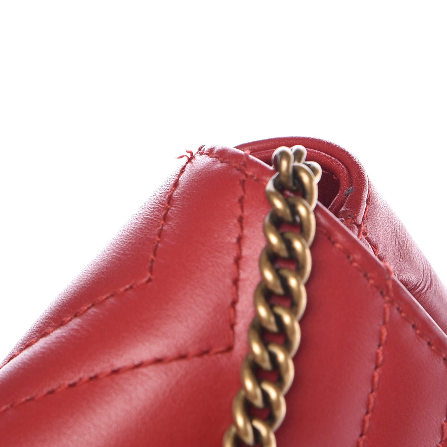 Calfskin Matelasse Super Mini GG Marmont Shoulder Bag Hibiscus Red