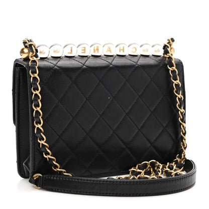 Chanel Goatskin Quilted Acrylic Beads Small Flap Black 3 of 11