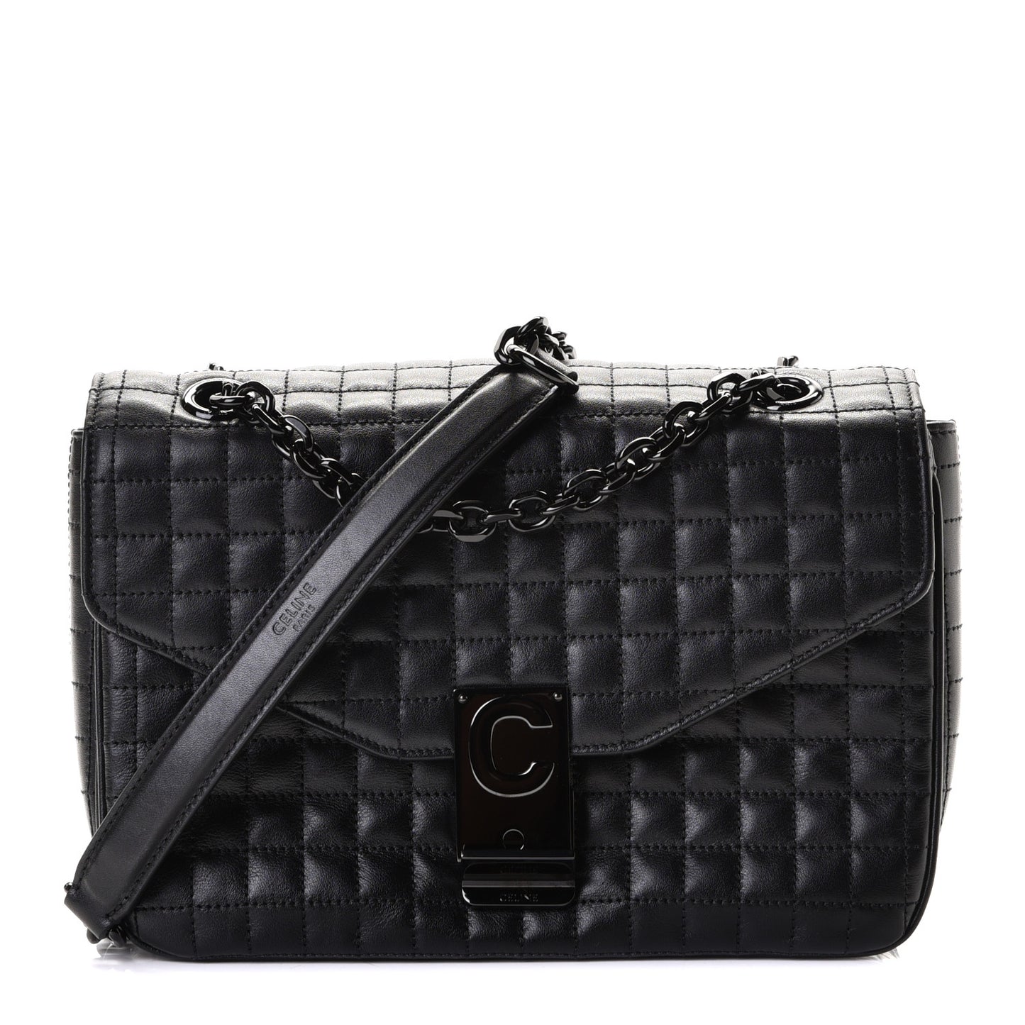 Calfskin Quilted Medium C Bag Black