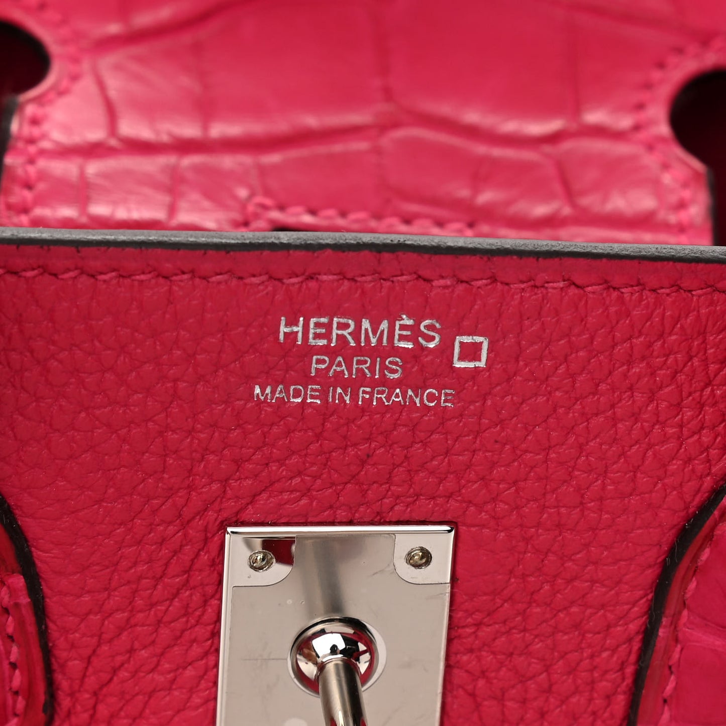 Togo Matte Alligator Birkin Touch 25 Framboise