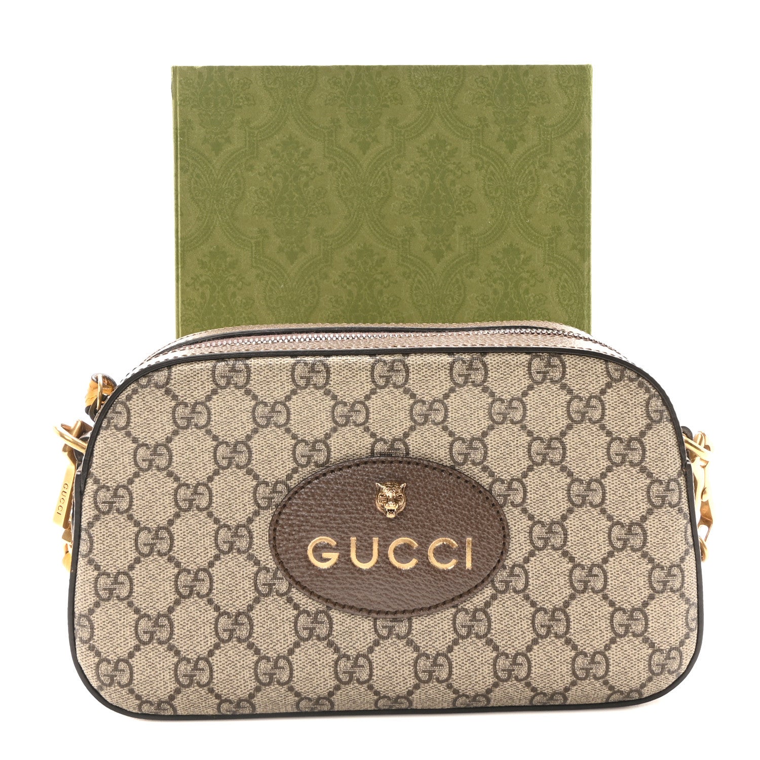 Gucci GG Supreme Monogram Web Neo Vintage Shoulder Bag Beige New Acero Crop 11 of 11
