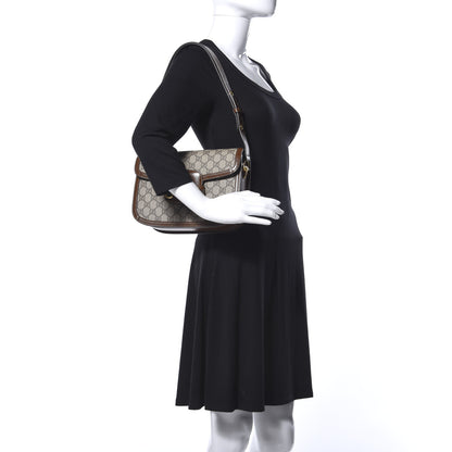Gucci GG Supreme Monogram Horsebit 1955 Shoulder Bag Beige Brown Sugar 2 of 15