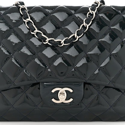 Chanel Patent Quilted Maxi Single Flap Blue 8 of 11