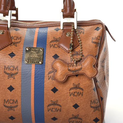 MCM Visetos Dog Bone Boston Bag Cognac 13 of 16