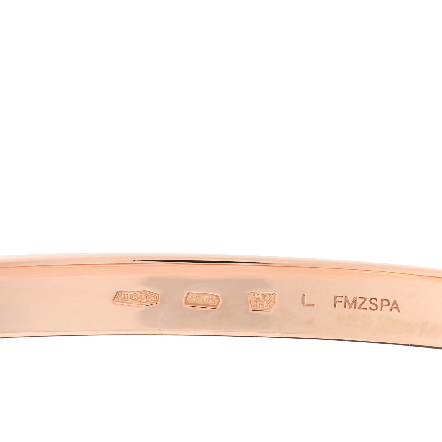 Bulgari 18K Rose Gold Diamond B.Zero1 Essential Bangle Bracelet L 3 of 4