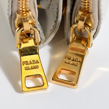 Prada Saffiano Lux Small Double Zip Tote Talco 11 of 12