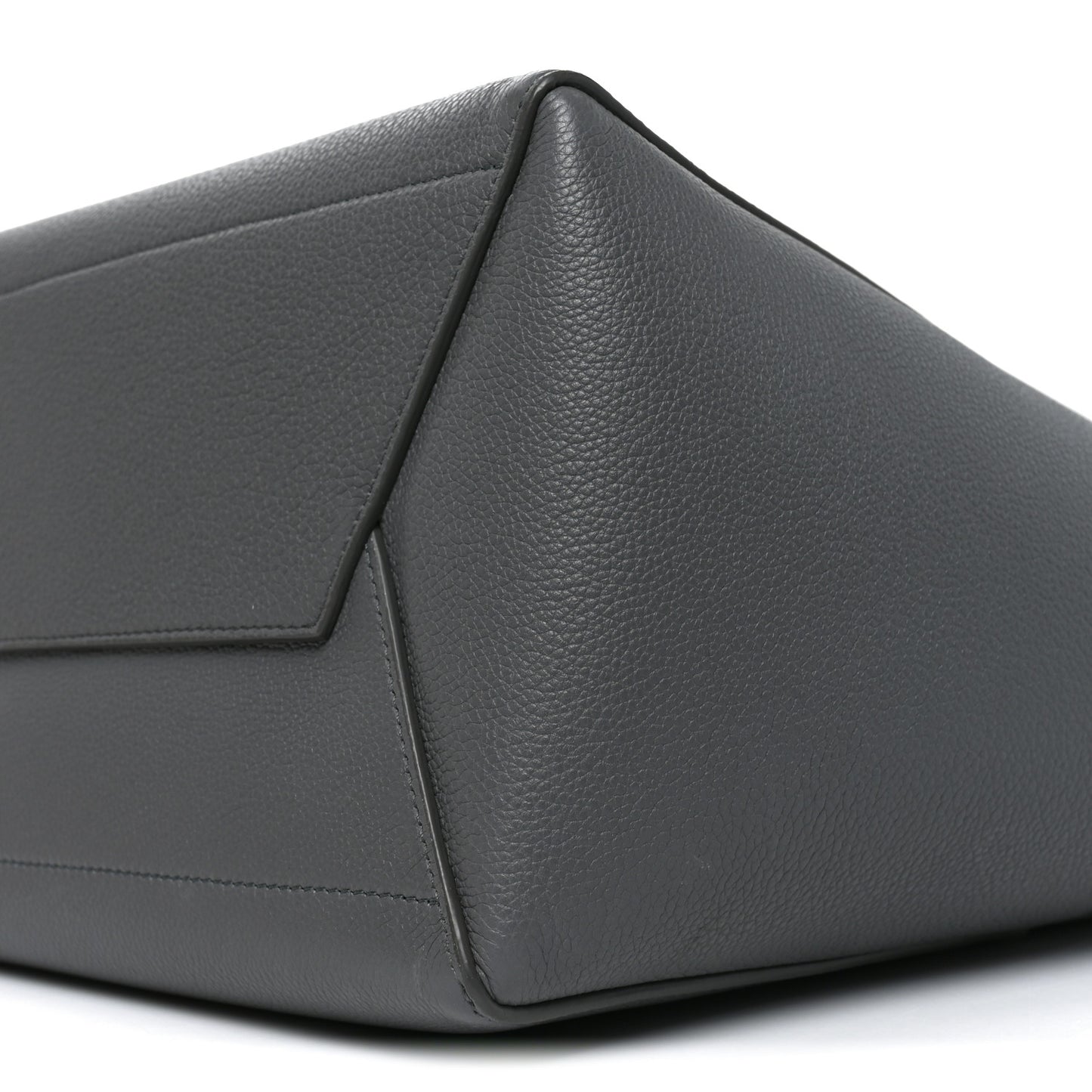 Soft Grained Calfskin Sangle Bucket Bag Grey