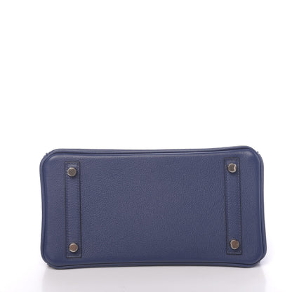 Hermes Taurillon Novillo Matte Alligator Birkin Touch 25 Bleu Saphir Marine 6 of 38