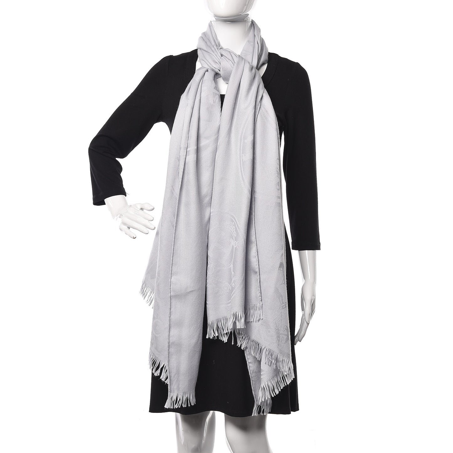 Cashmere Silk New Libris Stole Gris Nuage
