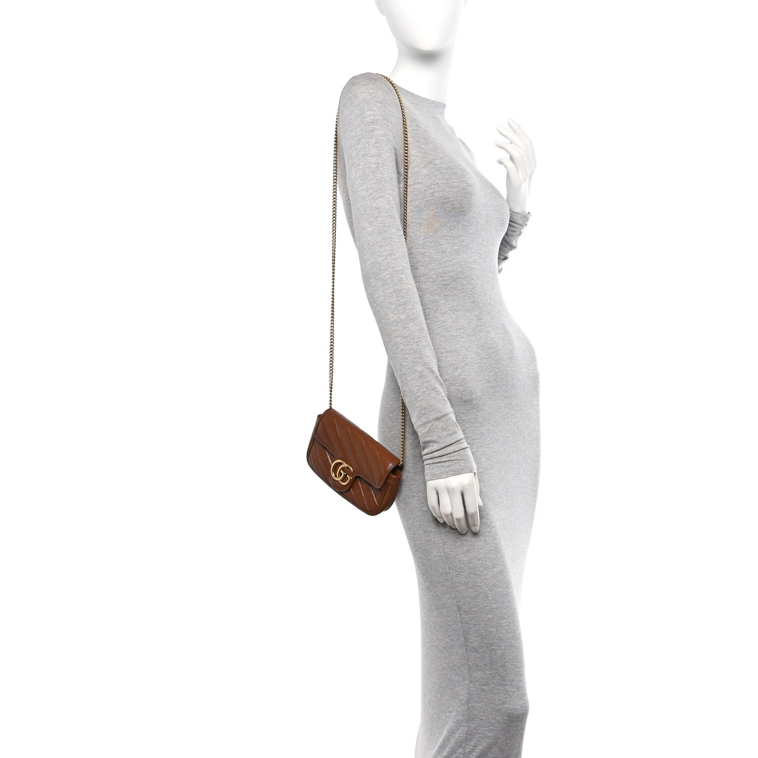 Gucci Azalea Calfskin Matelasse Diagonal Super Mini GG Marmont Shoulder Bag Cuir 2 of 11