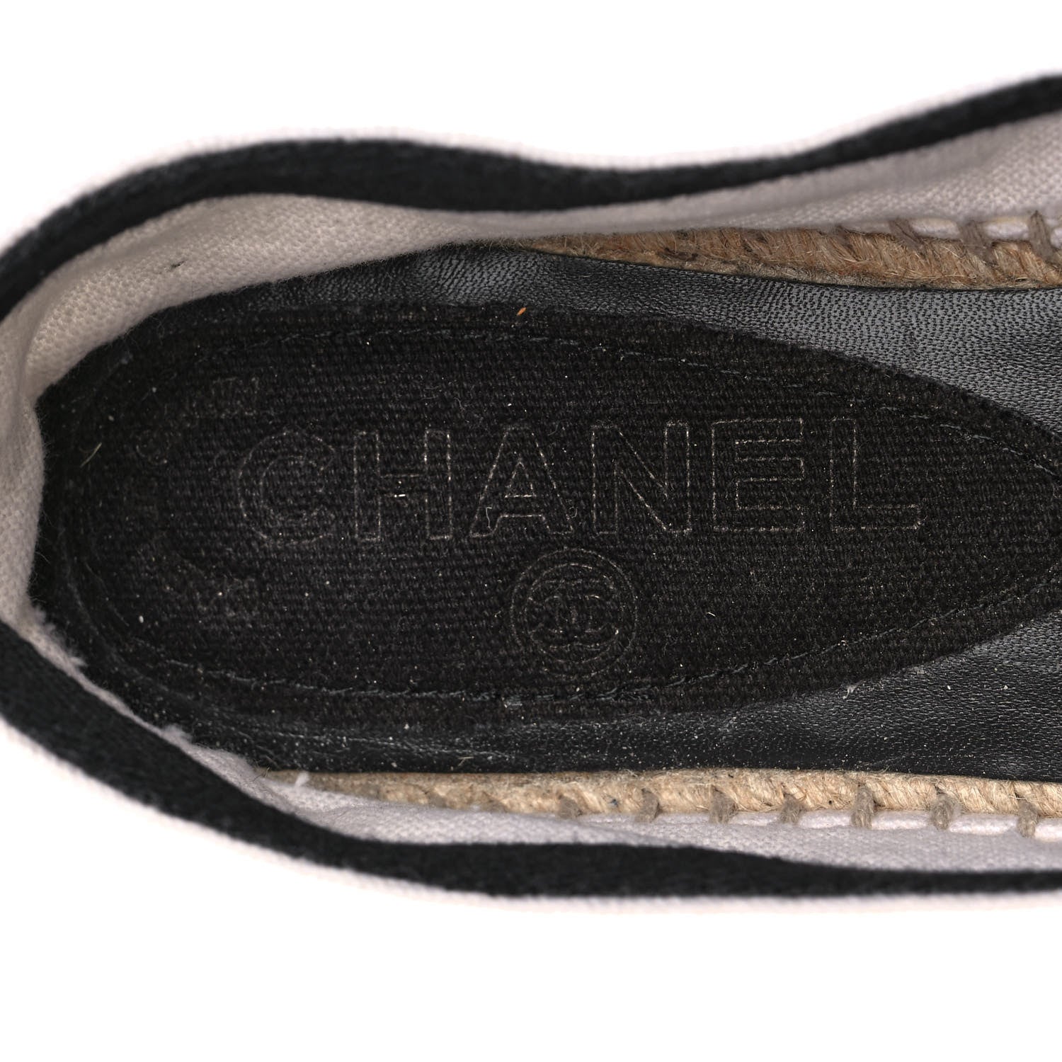 Chanel Linen CC Espadrilles 41 White Black 7 of 8