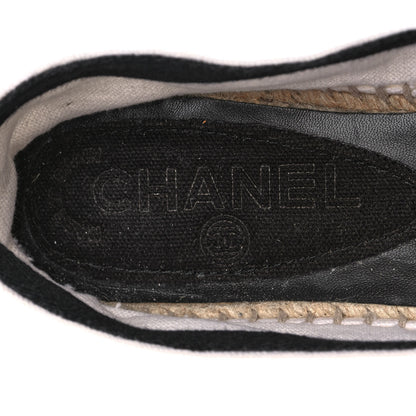 Chanel Linen CC Espadrilles 41 White Black 7 of 8
