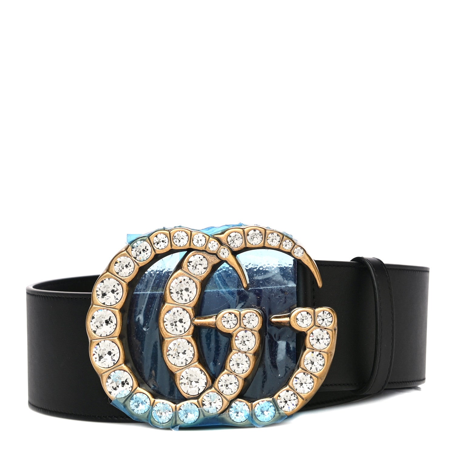 Gucci Calfskin Crystal Double G 55mm Belt 65 26 Black 1 of 7