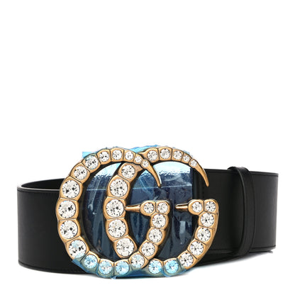 Gucci Calfskin Crystal Double G 55mm Belt 65 26 Black 1 of 7
