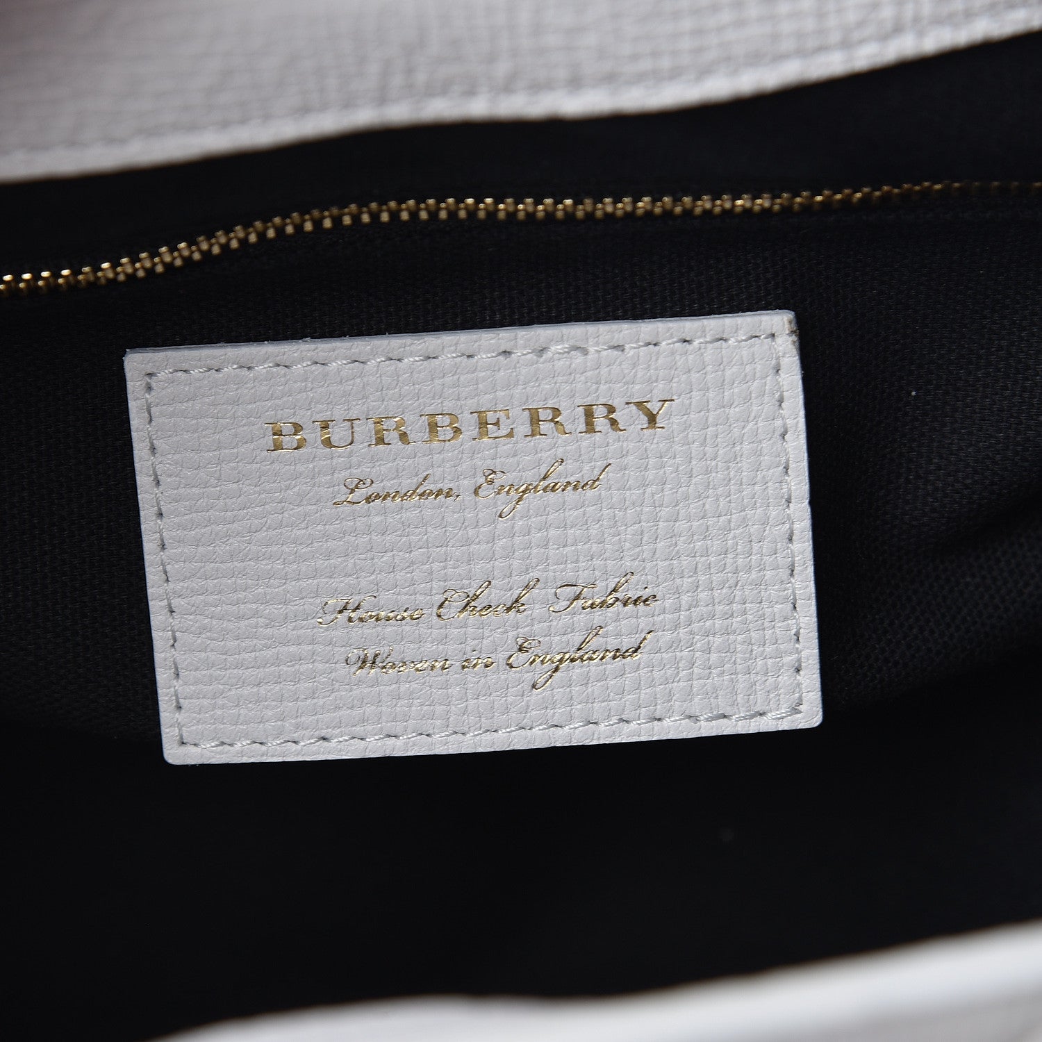 Burberry Grainy Calfskin House Check Small Banner Tote Chalk White 6 of 12