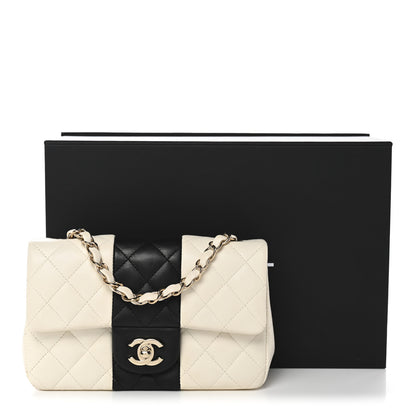 Chanel Lambskin Quilted Mini Rectangular Flap White Black 11 of 11