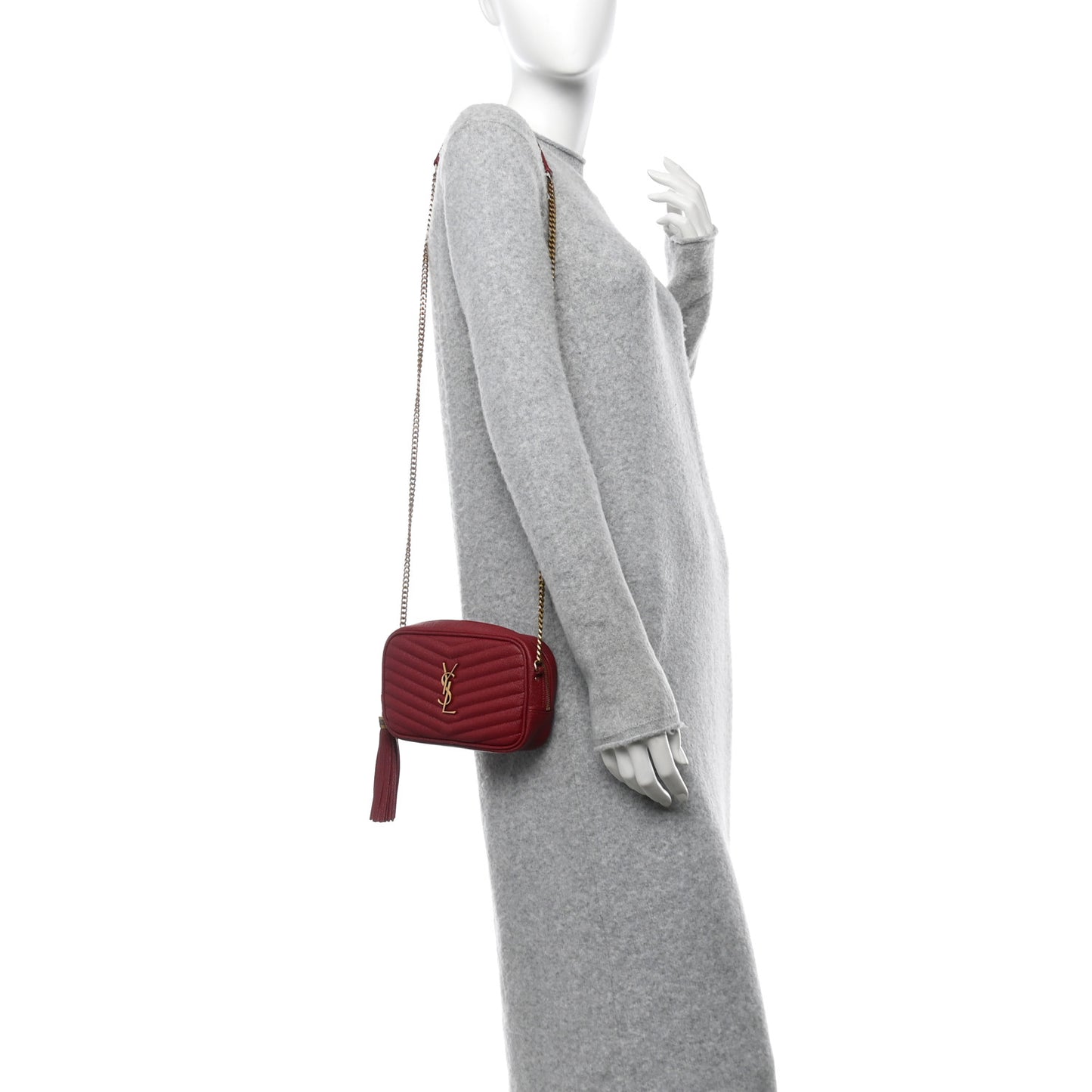 Grain De Poudre Matelasse Monogram Mini Lou Camera Bag Opyum Red