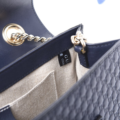 Gucci Soft Microguccissima Medium Emily Chain Shoulder Bag Blue 8 of 9