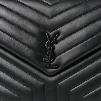 Saint Laurent Calfskin Y Quilted Monogram Monochrome Large Loulou Chain Satchel Black 9 of 12