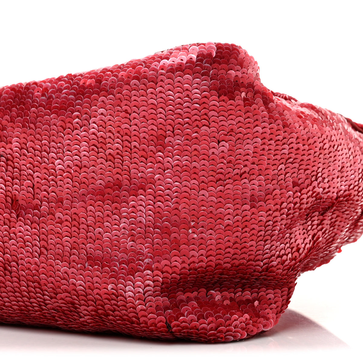 Fendi Sequin Lizard Enamel Baguette Red 10 of 14