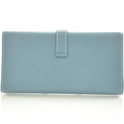 Hermes Veau Epsom Bearn Wallet Blue Jean 4 of 9