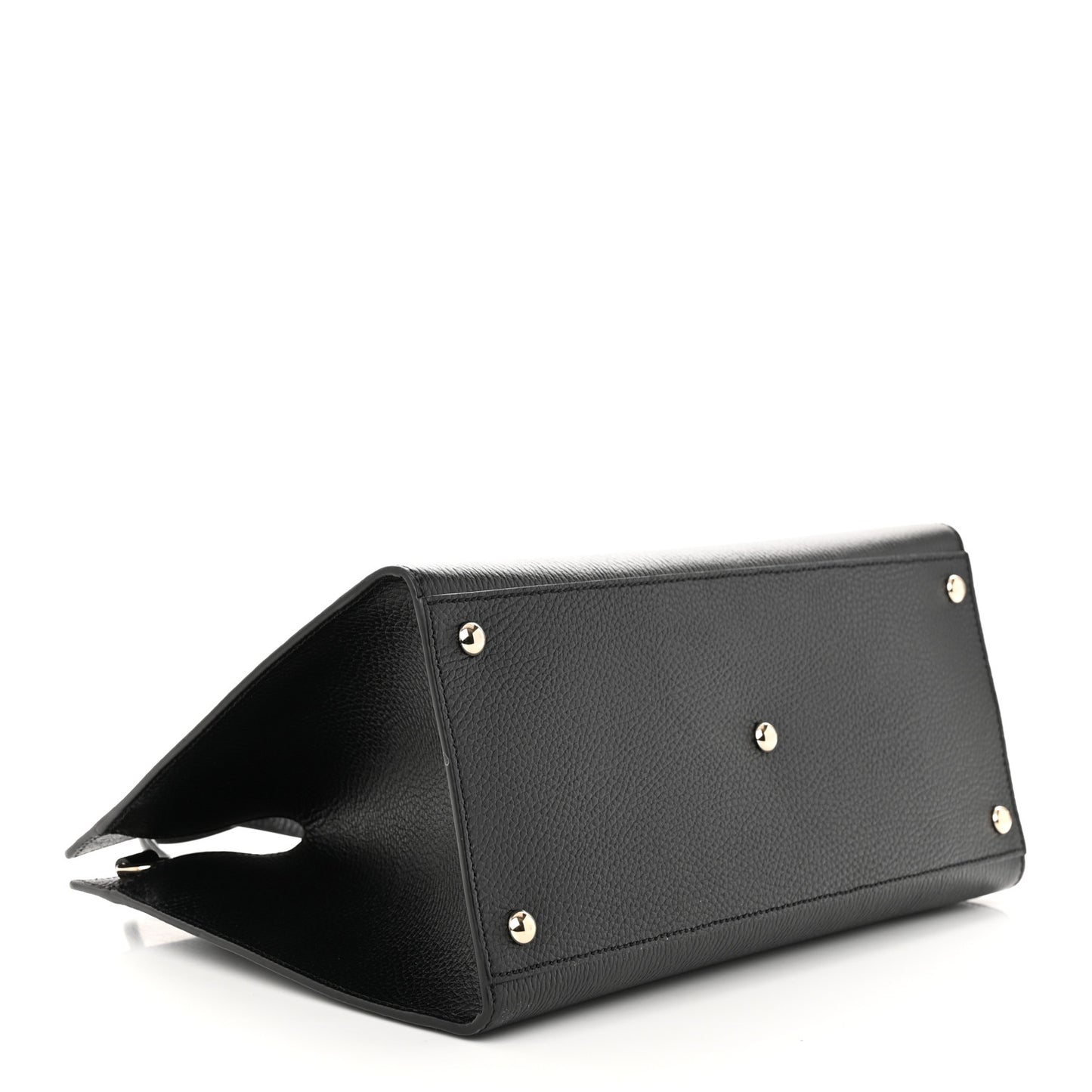 Pebbled Calfskin Large Soho Top Handle Satchel Black