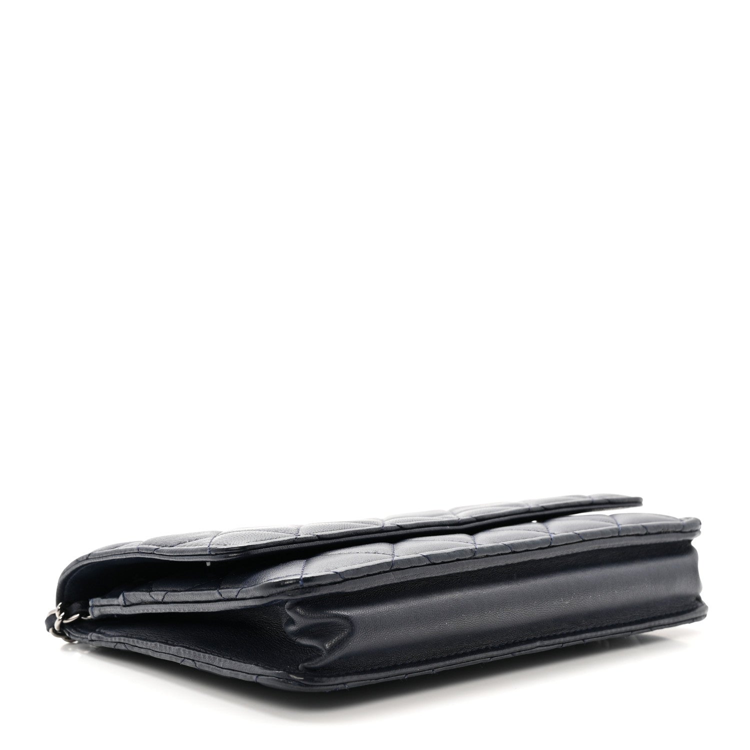 Chanel Quilted Wallet On Chain WOC  Navy Blue 4 of 12