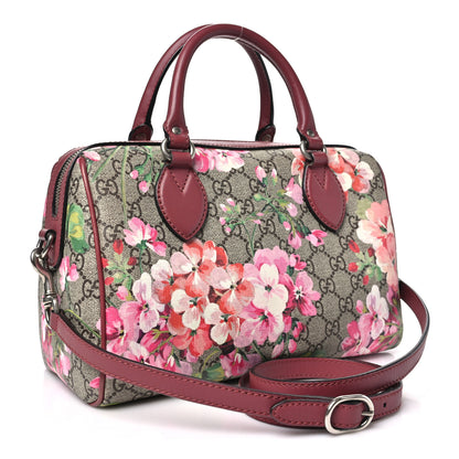 Gucci GG Supreme Monogram Blooms Small Boston Beige Multicolor Dry Rose 3 of 10