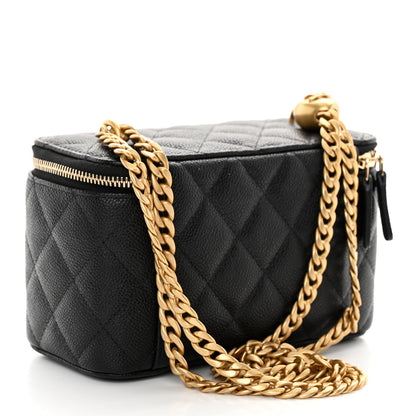 Chanel Caviar Quilted Sweetheart Vanity Case Black 3 of 11