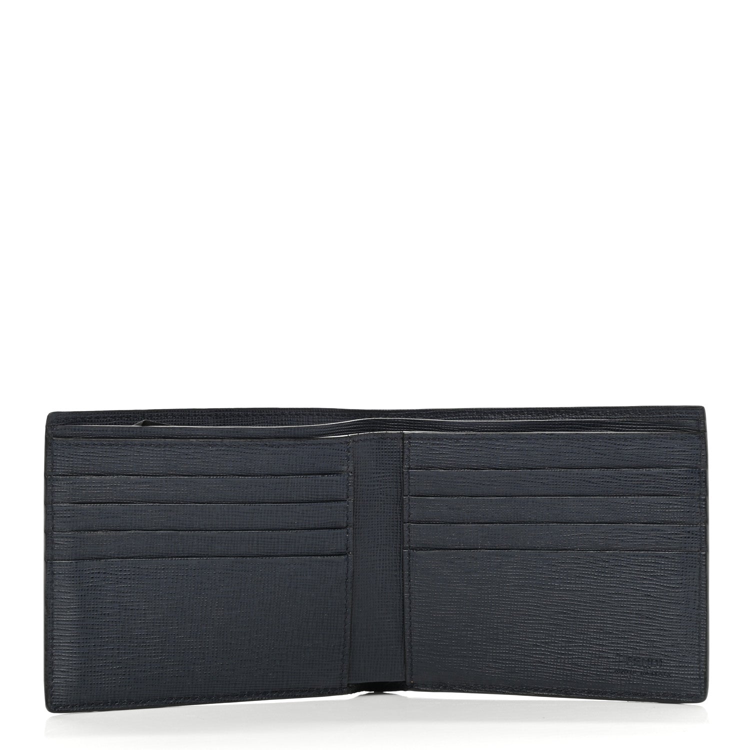 Fendi Vitello Elite Monster Eyes Inlay Bi-Fold Wallet Asfalto Papavero Black 5 of 8