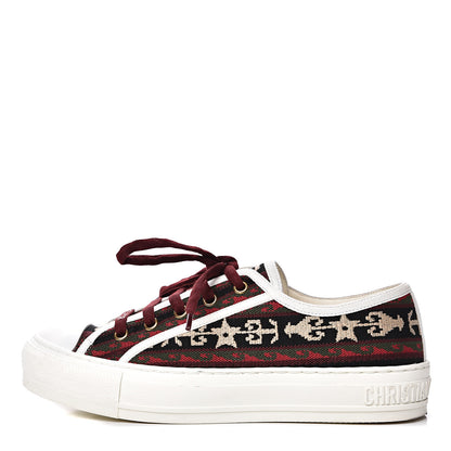 Christian Dior Canvas Bohemian Embroidered Womens Walk'N'Dior Low Top Sneakers 37.5 Black 1 of 10