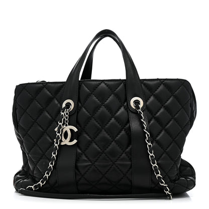 Chanel Lambskin Quilted Easy Carry Shopping Tote Black 1 of 17