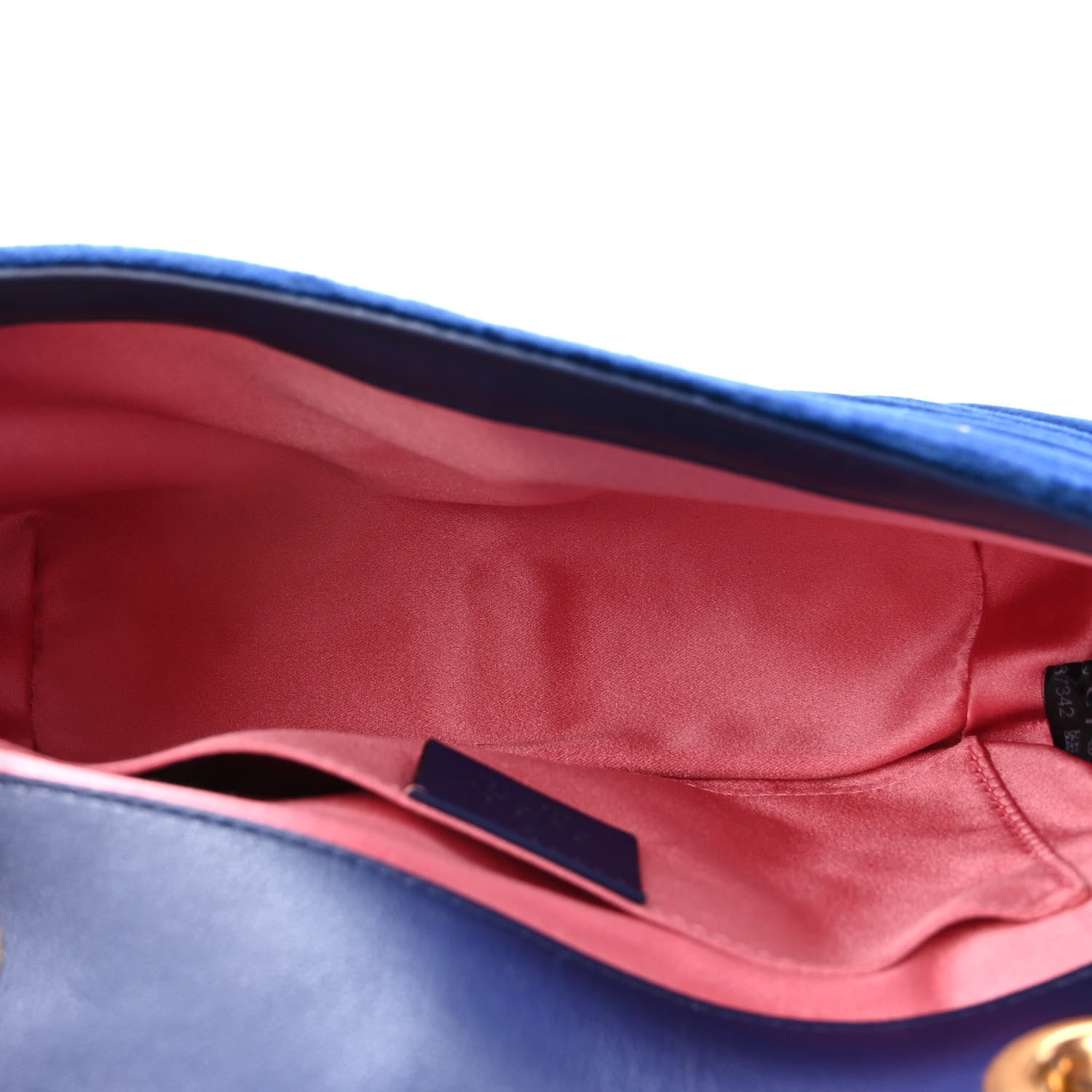 Gucci Velvet Matelasse Mini GG Marmont Shoulder Bag Cobalt Blue 5 of 10