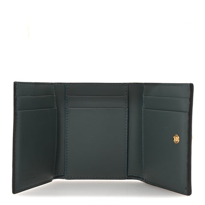 Fendi Vitello King Cruise FF Diamonds Mini Tri-Fold Envelope Wallet Pink Vert Inglese Malachite 5 of 7