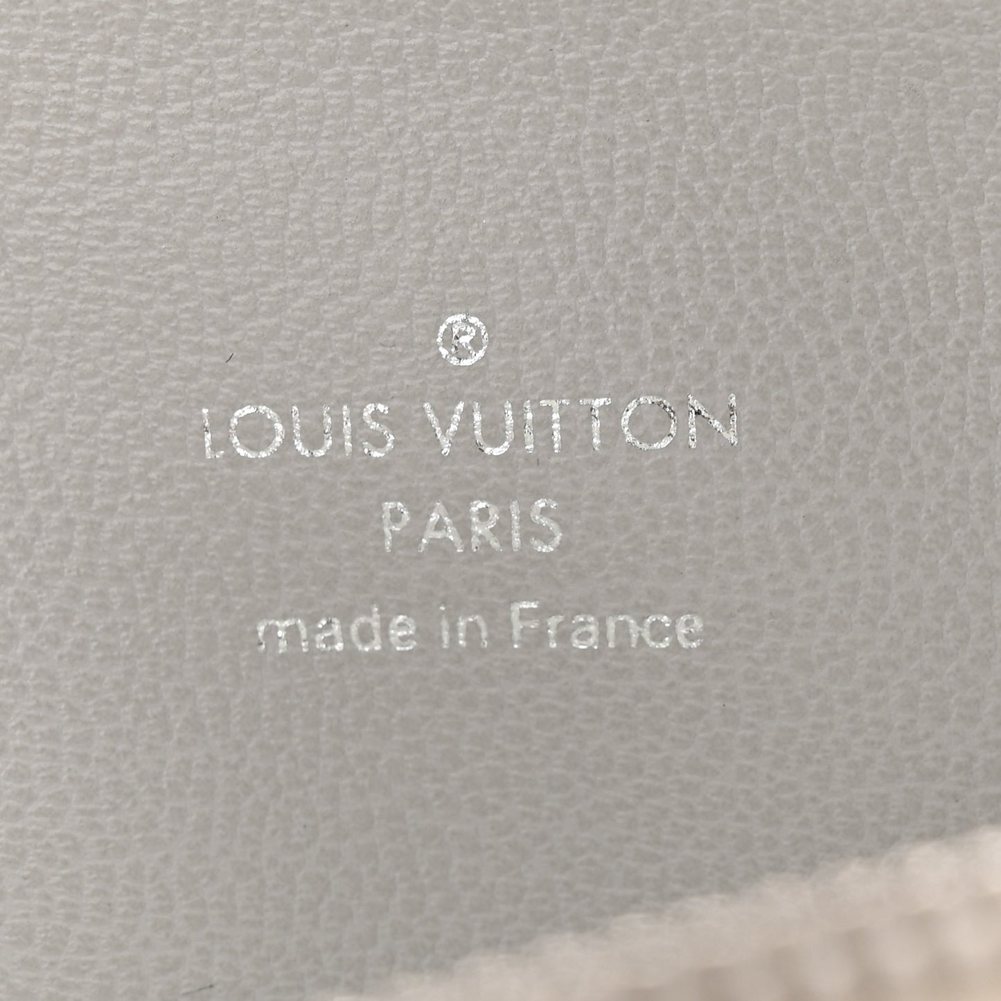 Lambskin Embossed Monogram Coussin PM Cream Grey