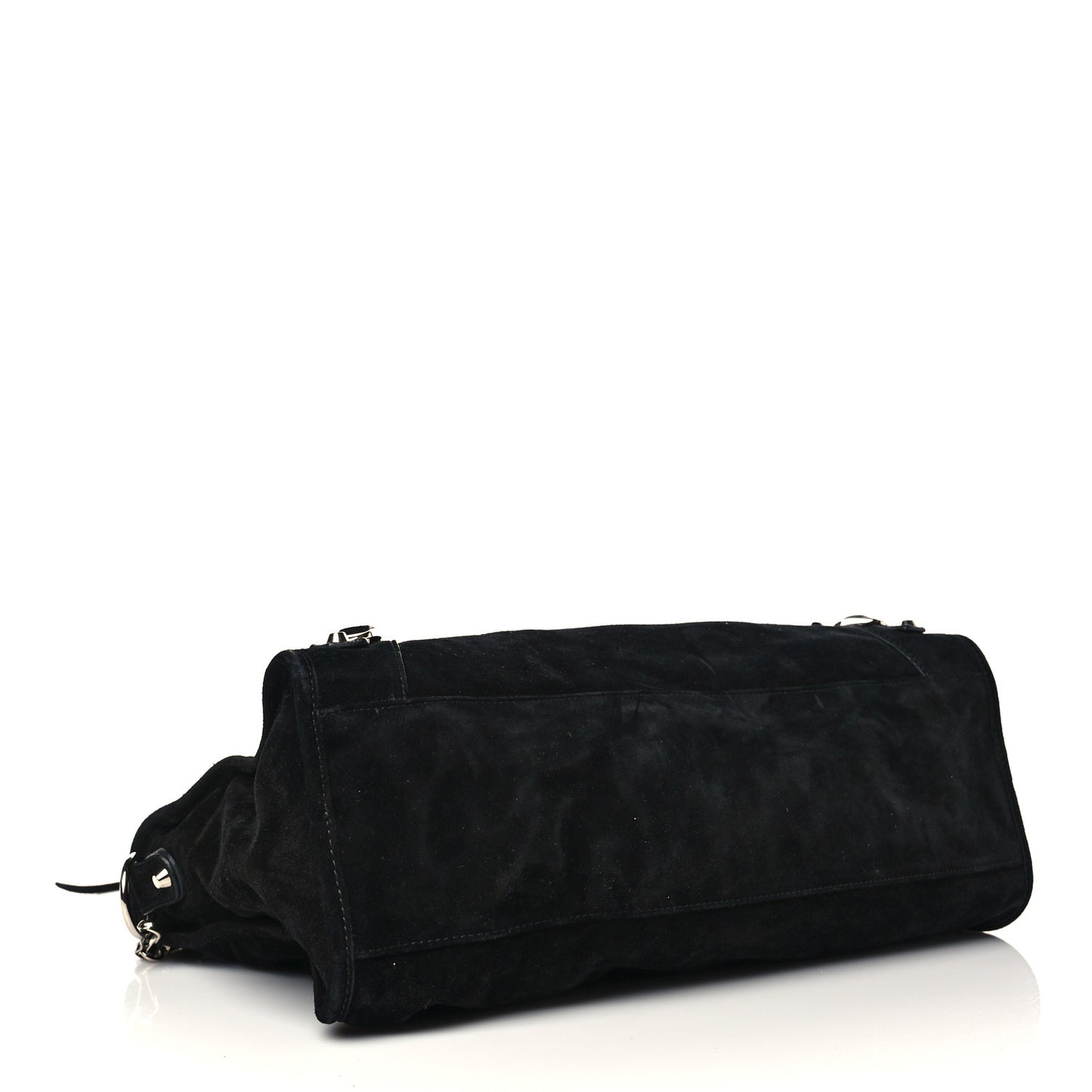Baby Daim Suede Classic Silver Hardware City Black