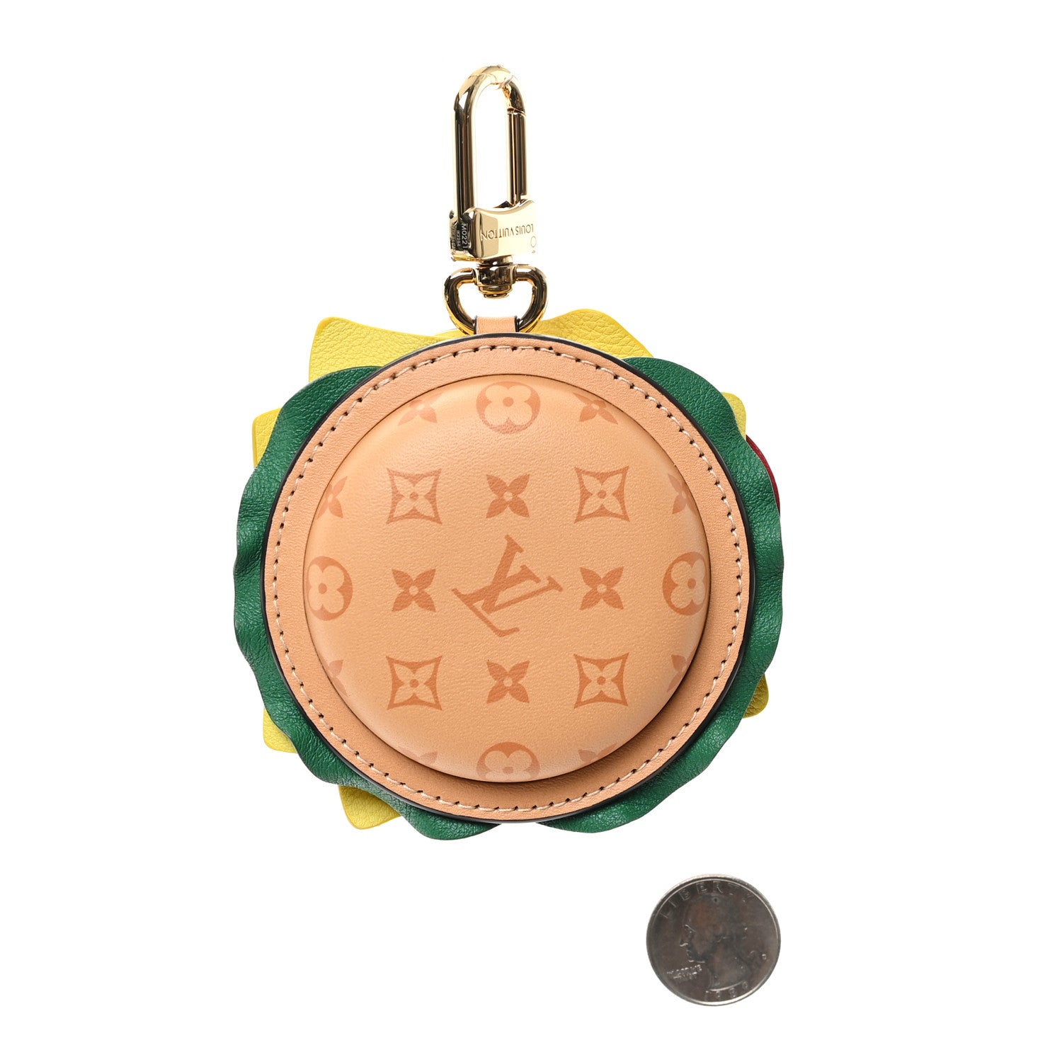Louis Vuitton Monogram Calfskin Burger Pouch Charm Bag Charm 2 of 5
